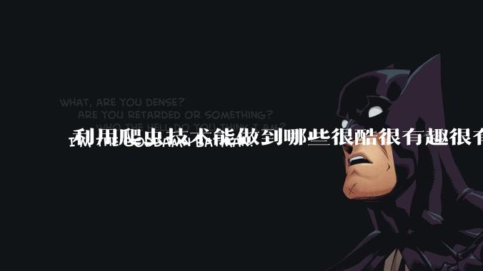 利用爬虫技术能做到哪些很酷很有趣很有用的事情？